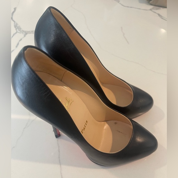 Christian Louboutin Paris Simple Pump 85 mm Heel Patent Calf Black Size 37/US7 - Picture 1 of 8